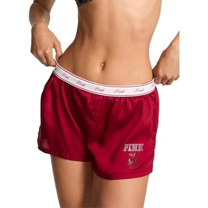 Victoria’s Secret PINK Women’s Sleep Boxy Pajama Shorts (XS – XL)(Red Lacquer)