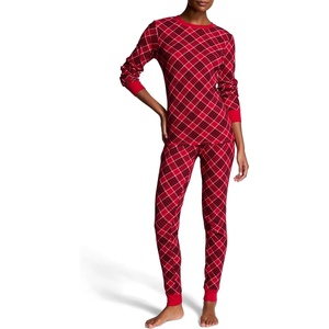 Victoria’s Secret Thermal Pajama Set, Long Sleeve Shirt and Pants, Sleepwear for Women (XS-XXL)(Lipstick Lovely Plaid)