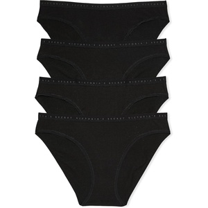Victoria’s Secret Women’s Cotton Bikini Underwear, Moderate Coverage Panties for Women, Multi Pack (XS-XXL)(Black)