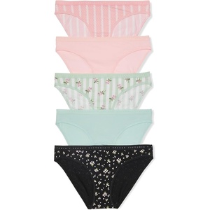 Victoria’s Secret Women’s Cotton Bikini Underwear, Moderate Coverage Panties for Women, Multi Pack (XS-XXL)(Florals & Stripes)