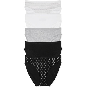 Victoria’s Secret Women’s Cotton Brief Underwear, Full Coverage Panties for Women, Multi Pack (XS-XXL)(Black & White Mix)