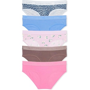 Victoria’s Secret Women’s Cotton Logo Hipster Underwear, Moderate Coverage Panties for Women, Multi Pack (XS-XXL)(Fresh Multi)