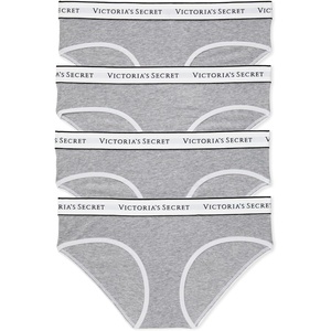 Victoria’s Secret Women’s Cotton Logo Hipster Underwear, Moderate Coverage Panties for Women, Multi Pack (XS-XXL)(Medium Heather Grey)