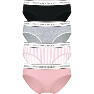 Victoria’s Secret Women’s Cotton Logo Hipster Underwear, Moderate Coverage Panties for Women, Multi Pack (XS-XXL)(Solids & Iconic Stripe)