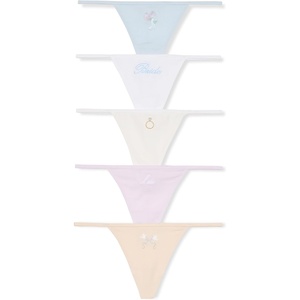 Victoria’s Secret Women’s Cotton Thong Underwear, Panties for Women, Multi Pack (XS-XXL)(Bridal)