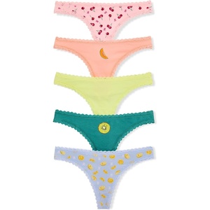 Victoria’s Secret Women’s Cotton Thong Underwear, Panties for Women, Multi Pack (XS-XXL)(Fruit Pack)