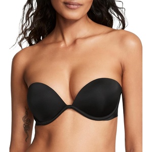 Victoria’s Secret Women’s Everyway Low Back Clear Strap Push Up Strapless Bra, Bras for Women (32B-38DD)(Black)