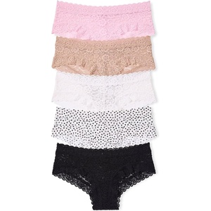 Victoria’s Secret Women’s Lace Cheeky Underwear, Minimal Coverage Panties for Women, Multi Pack (XS-XXL)(Solid & Dot Pack)