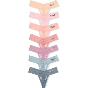 Victoria’s Secret Women’s Lace Thong Underwear, Panties for Women, Multi Pack(Days of the Week)