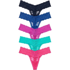 Victoria’s Secret Women’s Lace Thong Underwear, Panties for Women, Multi Pack(Festival Rhinestone)