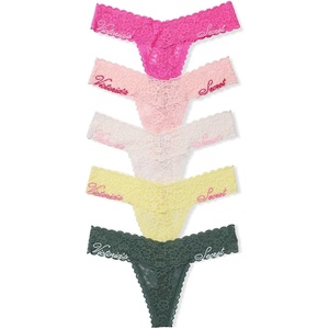 Victoria’s Secret Women’s Lace Thong Underwear, Panties for Women, Multi Pack(Spring Mix)