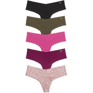 Victoria’s Secret Women’s No Show Thong Underwear, Panties for Women, Multi Pack (XS-XXL)(Butterfly & Solids)