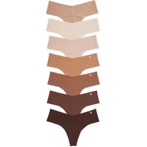 Victoria’s Secret Women’s No Show Thong Underwear, Panties for Women, Multi Pack (XS-XXL)(Multicolor Nude)