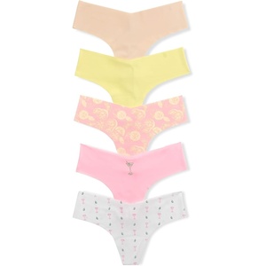 Victoria’s Secret Women’s No Show Thong Underwear, Panties for Women, Multi Pack (XS-XXL)(Summer Prints)