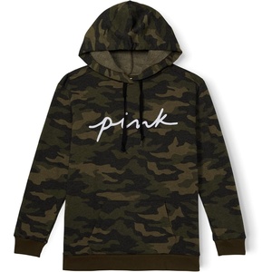 Victoria’s Secret Women’s PINK Logo Campus Hoodie Sweatshirt (XS-XXL)(Carbide Camo Script Logo)
