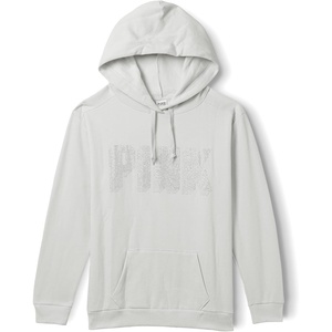 Victoria’s Secret Women’s PINK Logo Campus Hoodie Sweatshirt (XS-XXL)(Grey Tint)