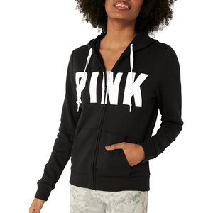Victoria’s Secret Women’s PINK Logo Full Zip-up Sweatshirt (XS-XXL)(Logo Black)