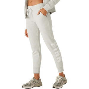 Victoria’s Secret Women’s Pink Logo Fleece Jogger Sweatpants(Heather Stone)