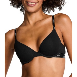 Victoria’s Secret Women’s Pink Wear Everywhere Push Up Bra, Bras for Women(Pure Black Logo)
