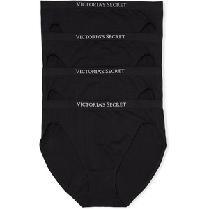 Victoria’s Secret Women’s Seamless Brief Underwear, Full Coverage Panties for Women, Multi Pack (XS-XXL)(Black)