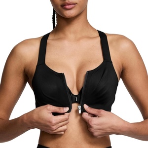 Victoria’s Secret Women’s VSX Knockout Front Close Sports Bra, High Impact Sports Bra for Women (32B-38DDD)(Black)