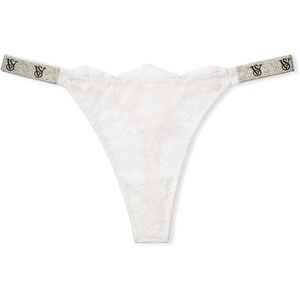 Victoria’s Secret Women’s Very Sexy Shine Strap Thong Underwear, Panties for Women (XS-XXL)(Coconut White)