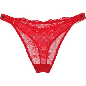 Victoria’s Secret Women’s Very Sexy Shine Strap Thong Underwear, Panties for Women (XS-XXL)(Lipstick Lace)